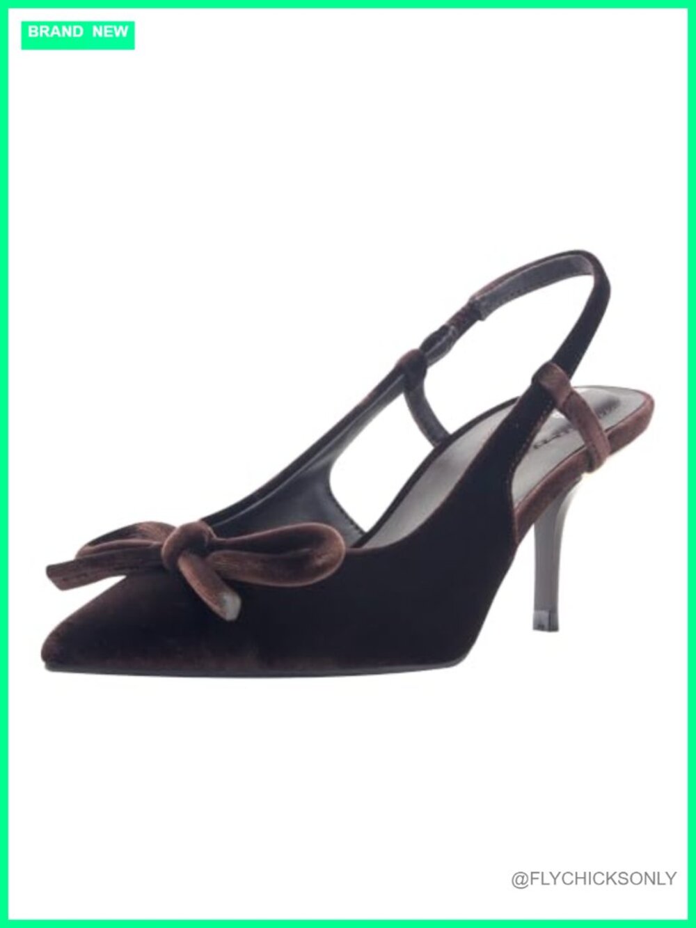 Pointed Toe Slingback Pumps Textile Upper Block Heel Formal Evening